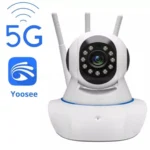 Câmera Segurança iP wifi Robô 3 Antenas 5G Sistema Yoosee Visão noturna full HD 360º microfone áudio babá eletrônica robozinho 5g bivolt.