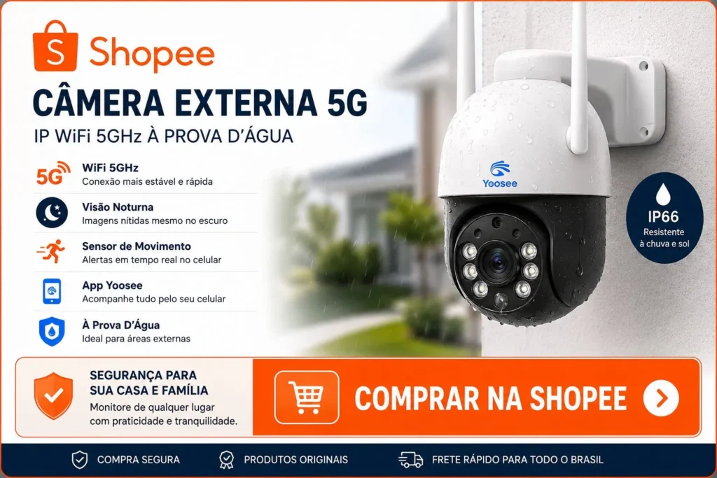 Oferta especial da câmera externa 5g wifi à prova D´água visão noturna.