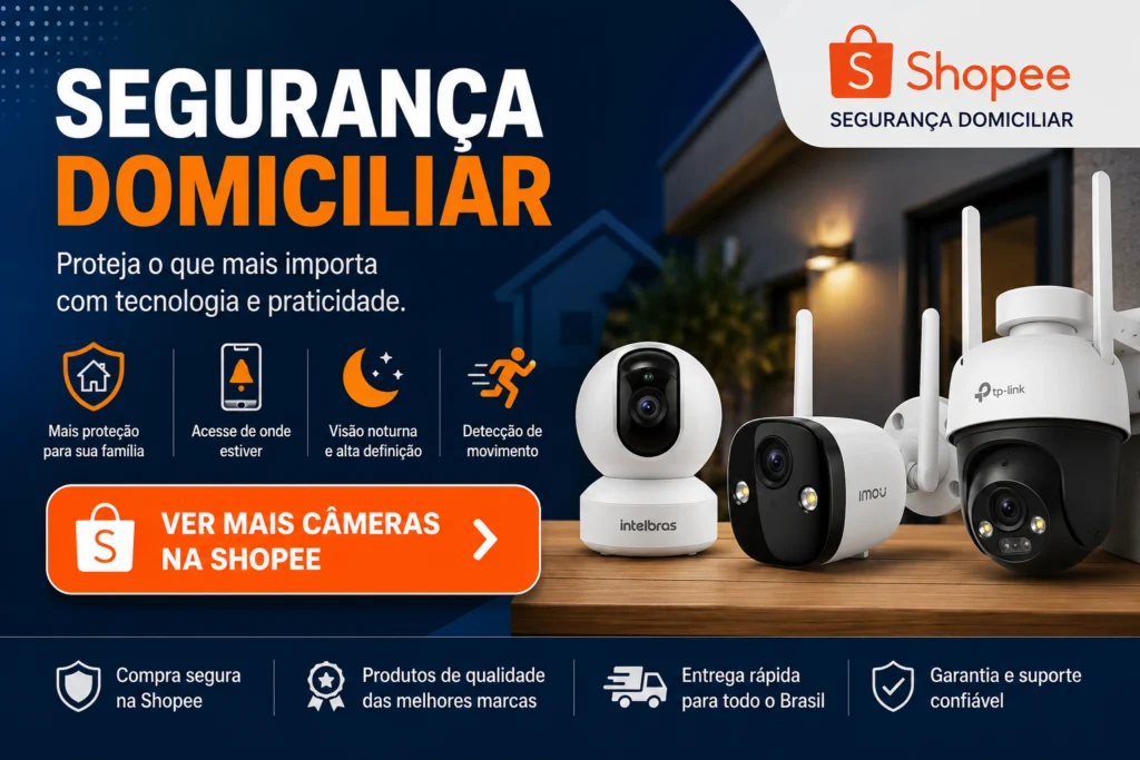 Segurança Domiciliar da Shopee - as melhores câmeras de segurança custo-benefício.